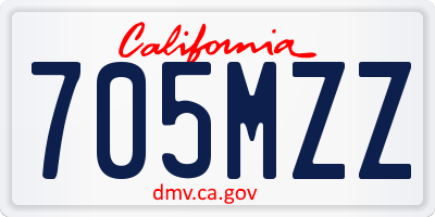 CA license plate 705MZZ