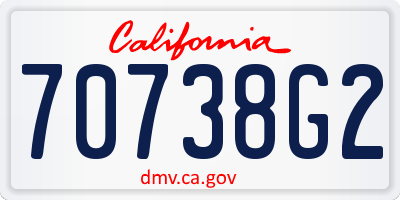 CA license plate 70738G2