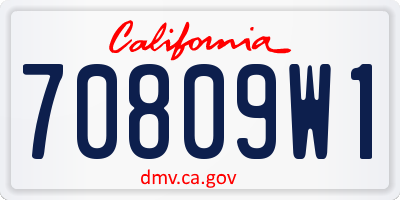 CA license plate 70809W1