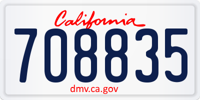 CA license plate 708835