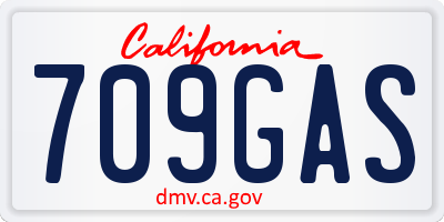 CA license plate 709GAS