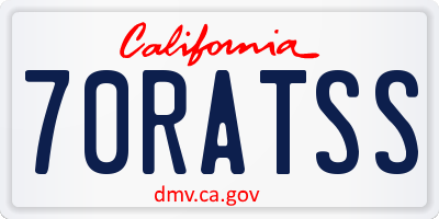 CA license plate 70RATSS