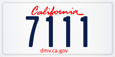 CA license plate 7111