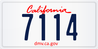 CA license plate 7114