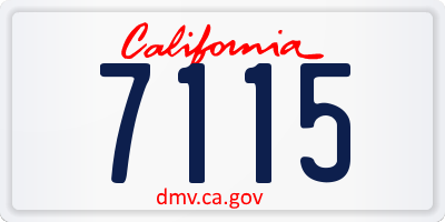 CA license plate 7115