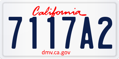 CA license plate 7117A2