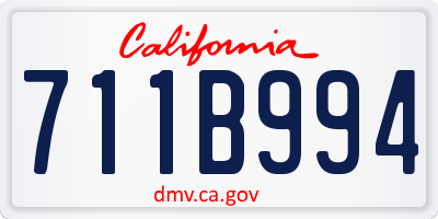 CA license plate 711B994