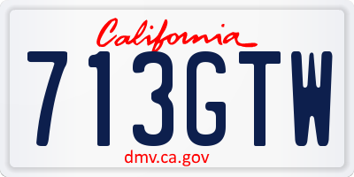 CA license plate 713GTW