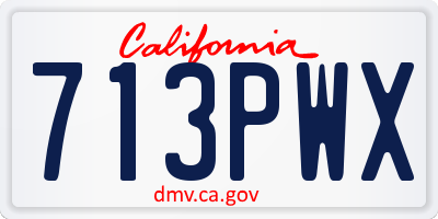 CA license plate 713PWX