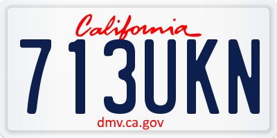 CA license plate 713UKN