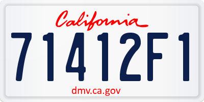 CA license plate 71412F1