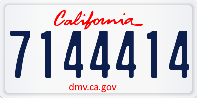 CA license plate 7144414