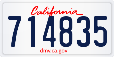 CA license plate 714835