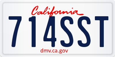 CA license plate 714SST