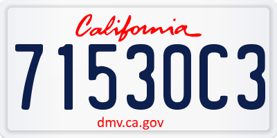 CA license plate 71530C3