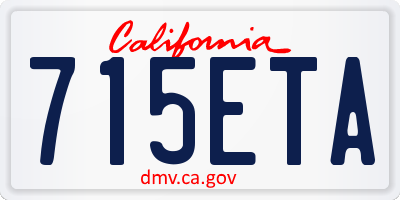 CA license plate 715ETA