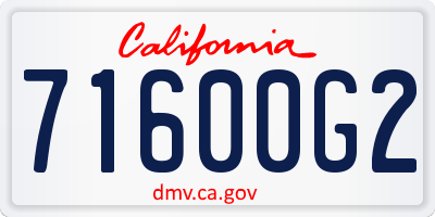 CA license plate 71600G2