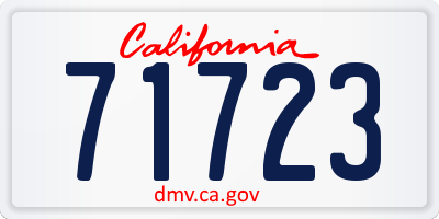 CA license plate 71723