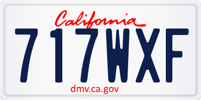 CA license plate 717WXF