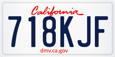 CA license plate 718KJF