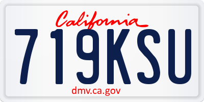 CA license plate 719KSU