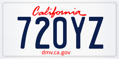 CA license plate 720YZ