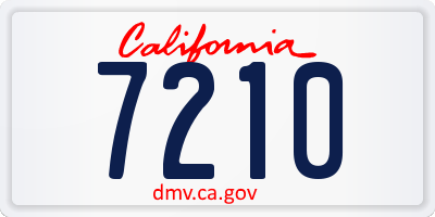 CA license plate 7210