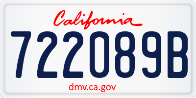 CA license plate 722089B