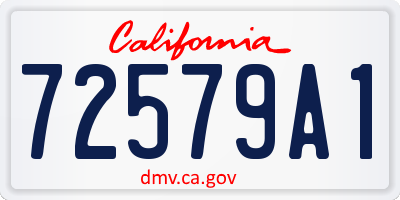 CA license plate 72579A1