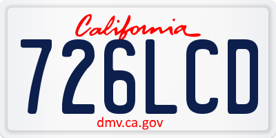 CA license plate 726LCD