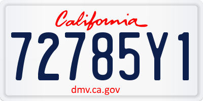 CA license plate 72785Y1