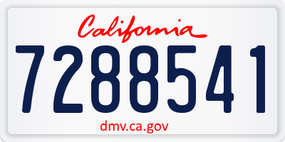 CA license plate 7288541