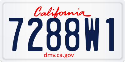 CA license plate 7288W1