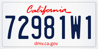 CA license plate 72981W1