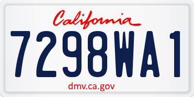 CA license plate 7298WA1