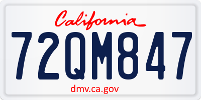 CA license plate 72QM847