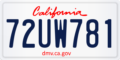 CA license plate 72UW781