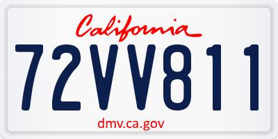 CA license plate 72VV811