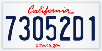 CA license plate 73052D1