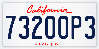 CA license plate 73200P3