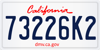 CA license plate 73226K2