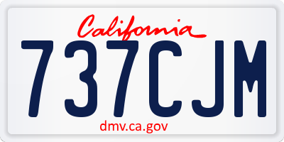 CA license plate 737CJM