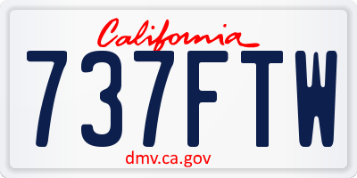 CA license plate 737FTW