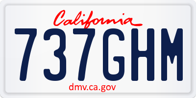 CA license plate 737GHM