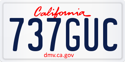 CA license plate 737GUC