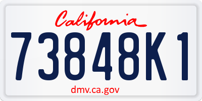 CA license plate 73848K1