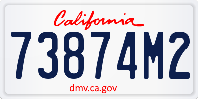 CA license plate 73874M2