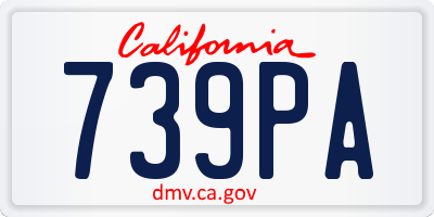 CA license plate 739PA