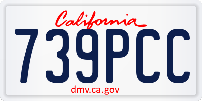 CA license plate 739PCC