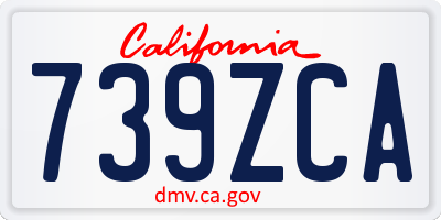 CA license plate 739ZCA